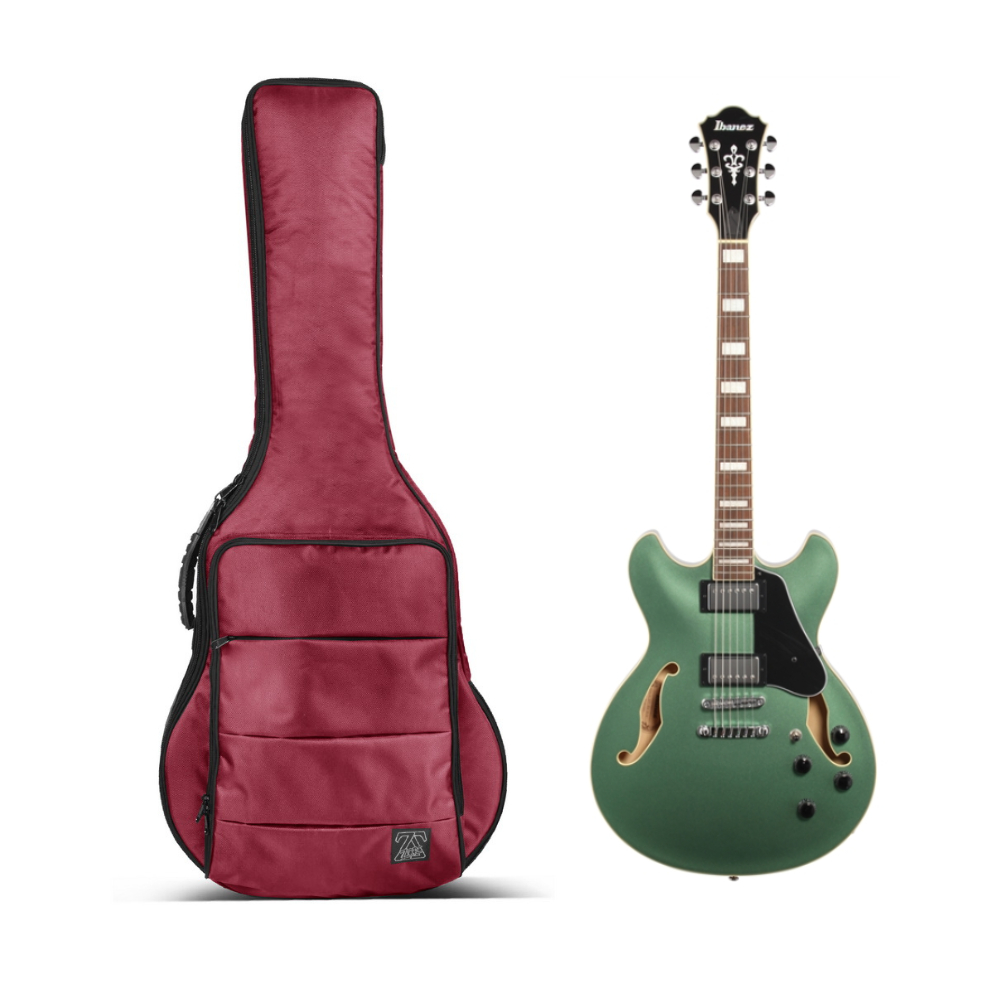 Zorc Official - JMH | Tas Gitar Elektrik Hollow Body | Gigbag Semi Hollow Cordura Marun