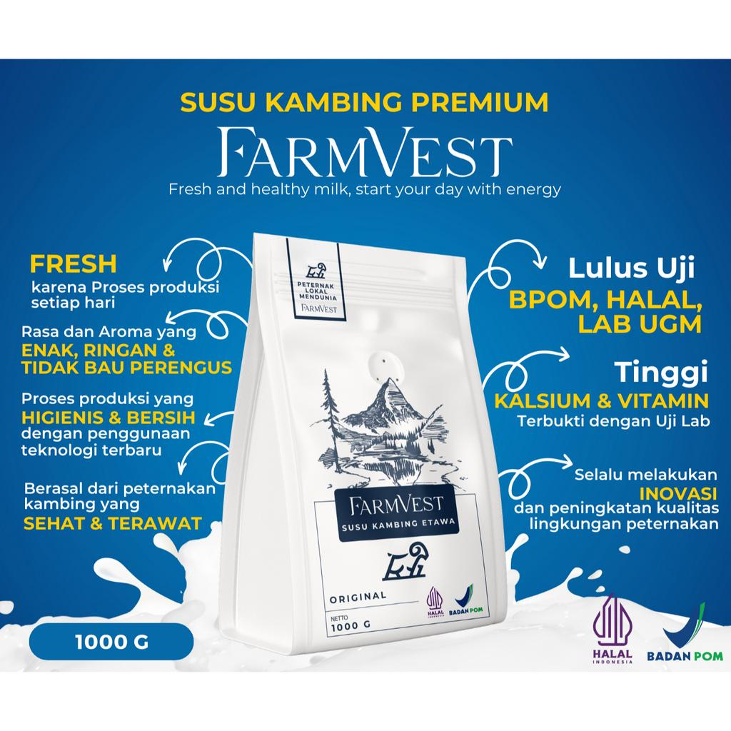 

Farmvest Susu Kambing Etawa Bubuk 1000g / 1 Kg Rasa Original