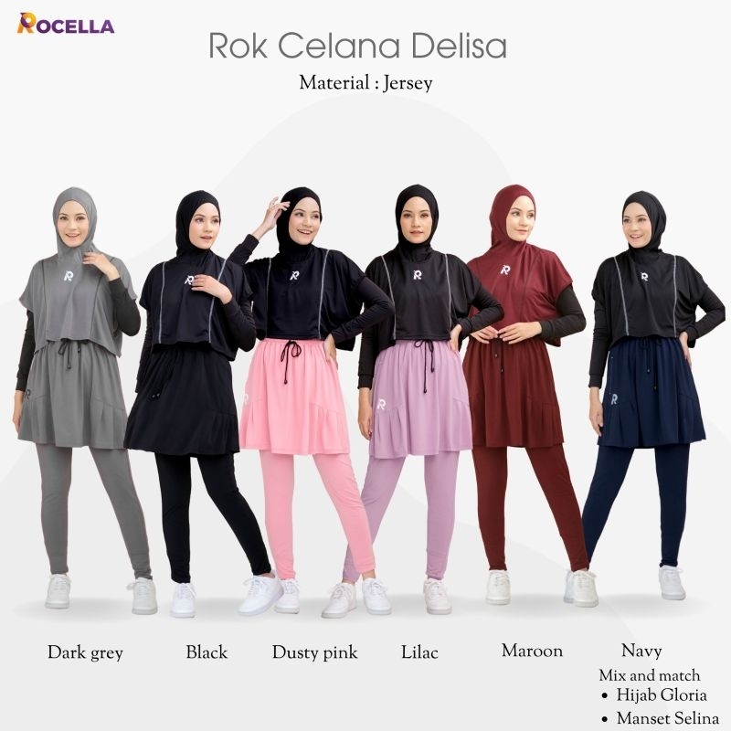 LEGGING SPORT ROK CELANA WANITA SENAM JUMBO DELISA ROCELLA II ROK olah raga premium II ROK renang ba