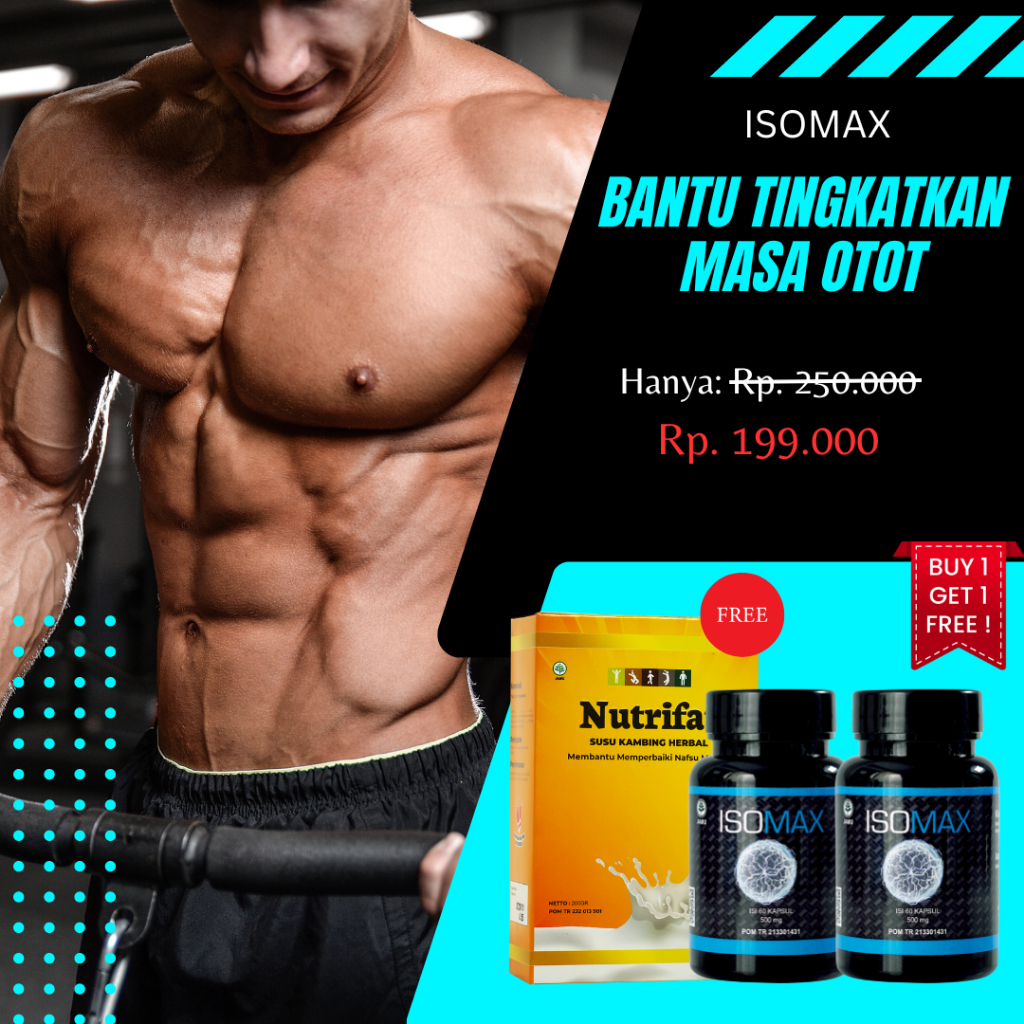 Isomax Suplemen Penambah Pembentuk Massa Otot Berat Badan Gain Mass Bulking Sumber Protein
