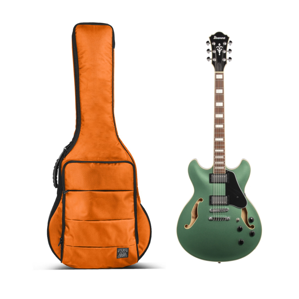 Zorc Official - JMH | Tas Gitar Elektrik Hollow Body | Gigbag Semi Hollow Cordura Orange