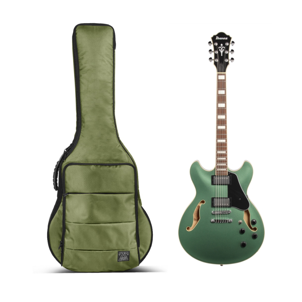 Zorc Official - JMH | Tas Gitar Elektrik Hollow Body | Gigbag Semi Hollow Cordura Green