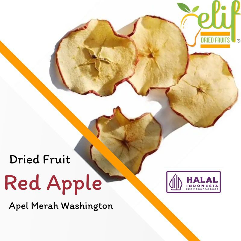 

ELIF FRUITS Dried Red Apple Fruit Slice : Buah Apel Washington Merah Iris Kering