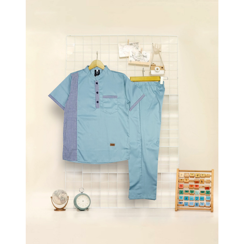 Baju Koko Setelan Anak Laki Laki- Kemko Set Anak - Setelan Muslim Anak Laki Laki Usia 8 - 14 Tahun