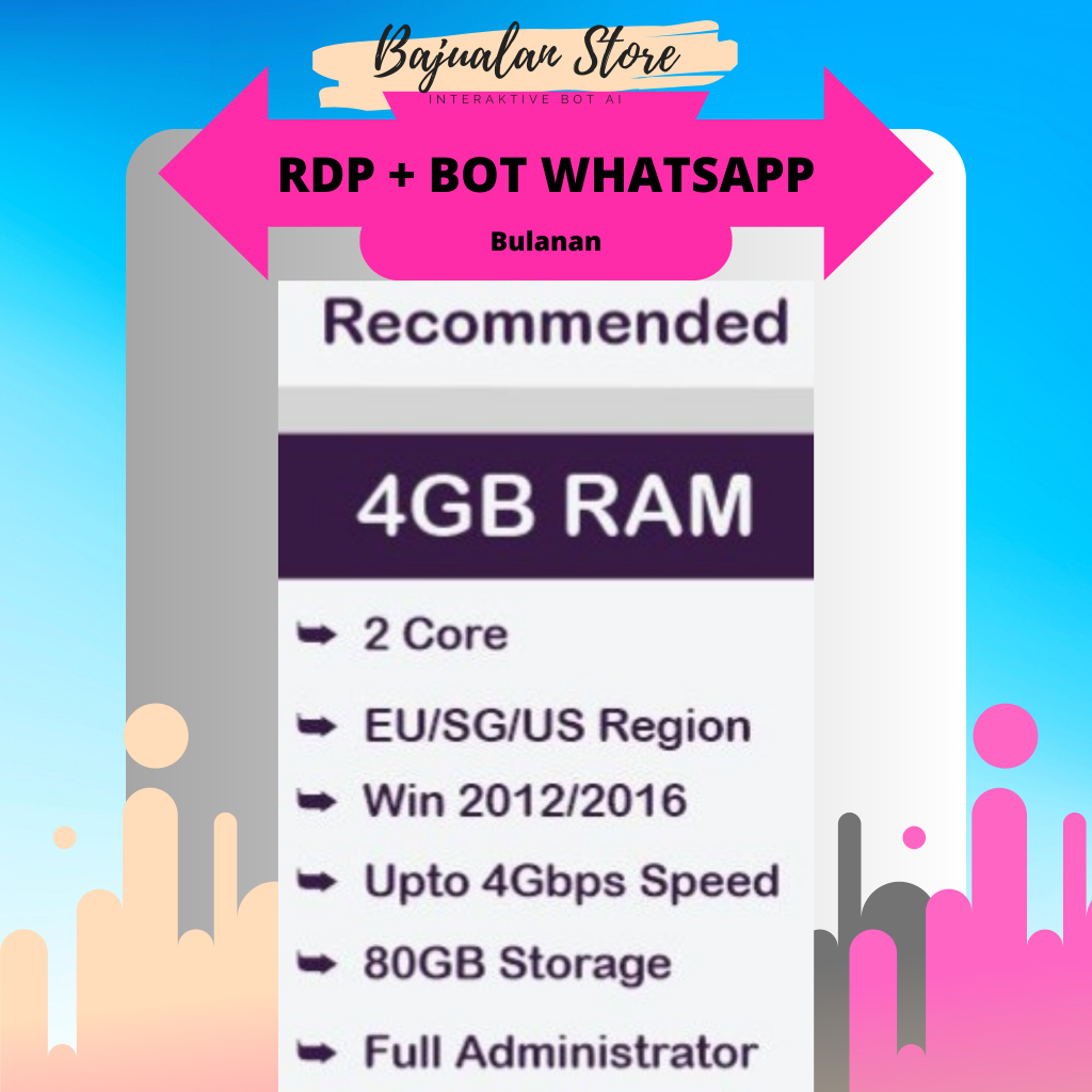 [ RDP BULANAN + BOT WHATSAPP ] 4GB RAM Windows Full Administrator[ RDP BULANAN + BOT WHATSAPP ] 4GB 