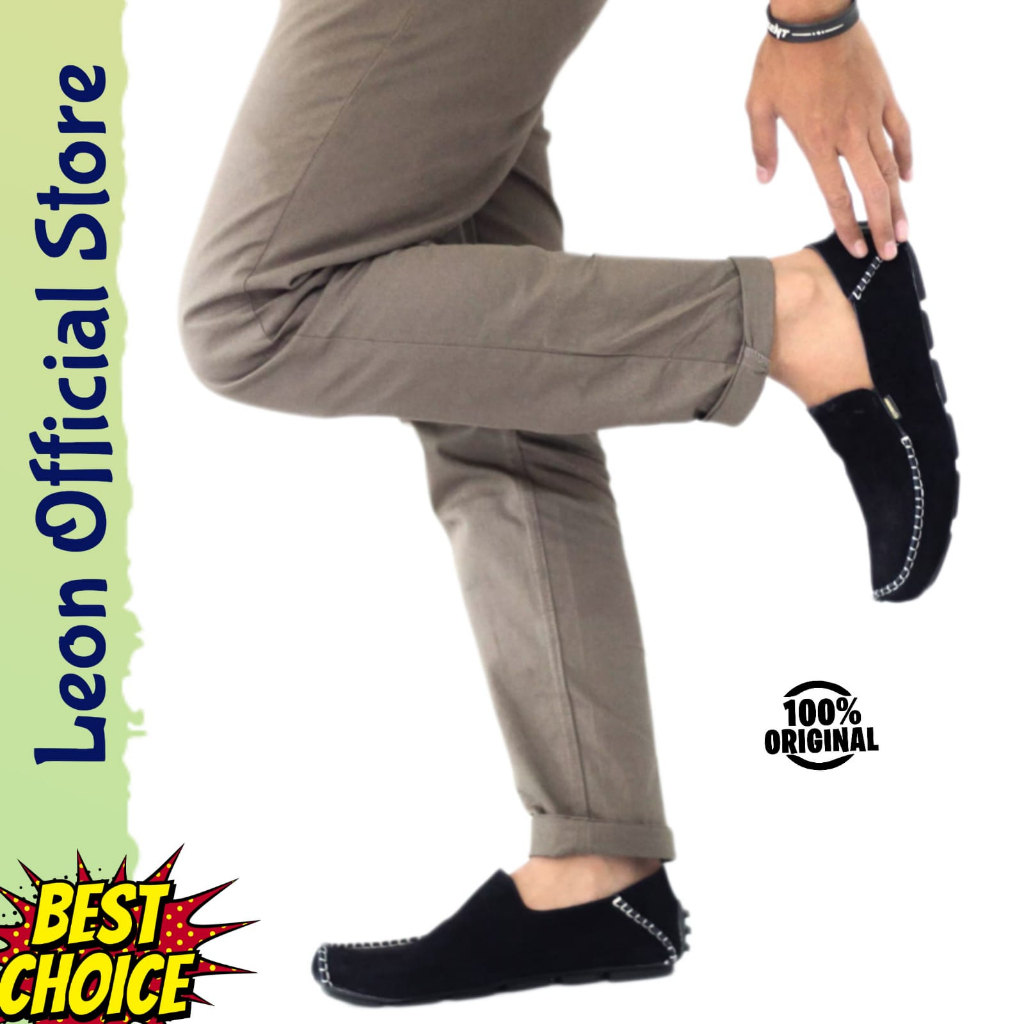 Sepatu Slip On Casual Pansus Pria Kulit Suede Asli Original Sepatu Slop Pansus Moccasin Cowok Ori