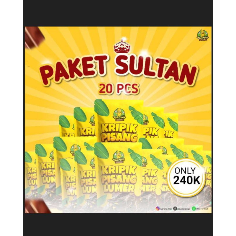 

Keripik pisang lumer paket Sultan isi 20 Pcs