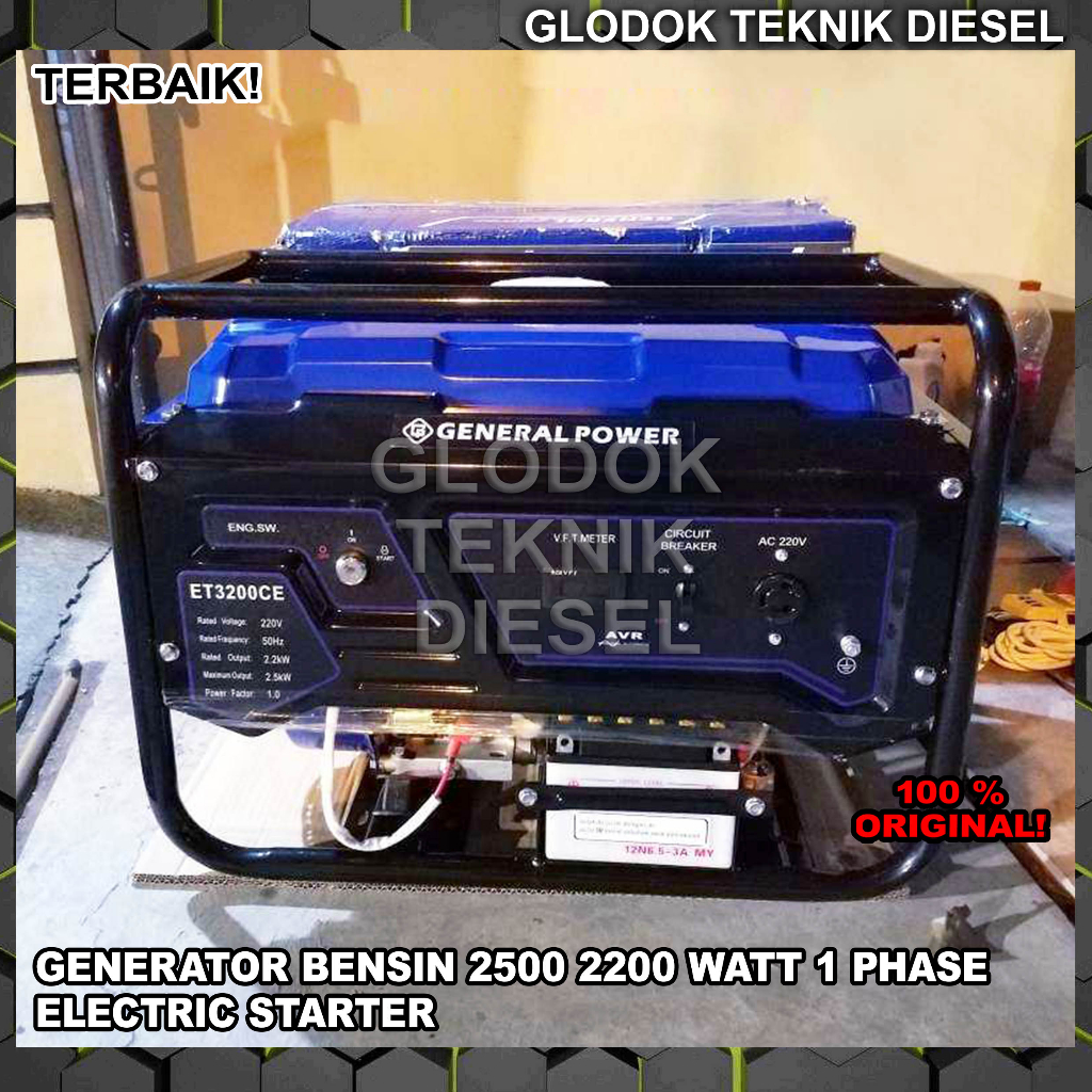 General Genset Generator Bensin 2500 2200 Watt Electric Starter Start ET 3200 CE ET3200CE ORIGINAL T