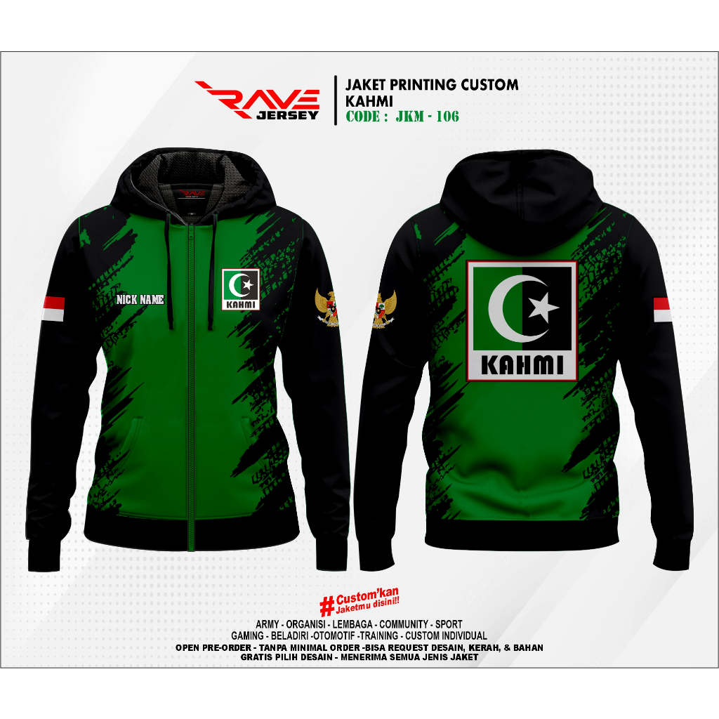 JAKET KAHMI SESI 2 FULL PRINTING SUBLIM CUSTOM (DESAIN SUKA SUKA)