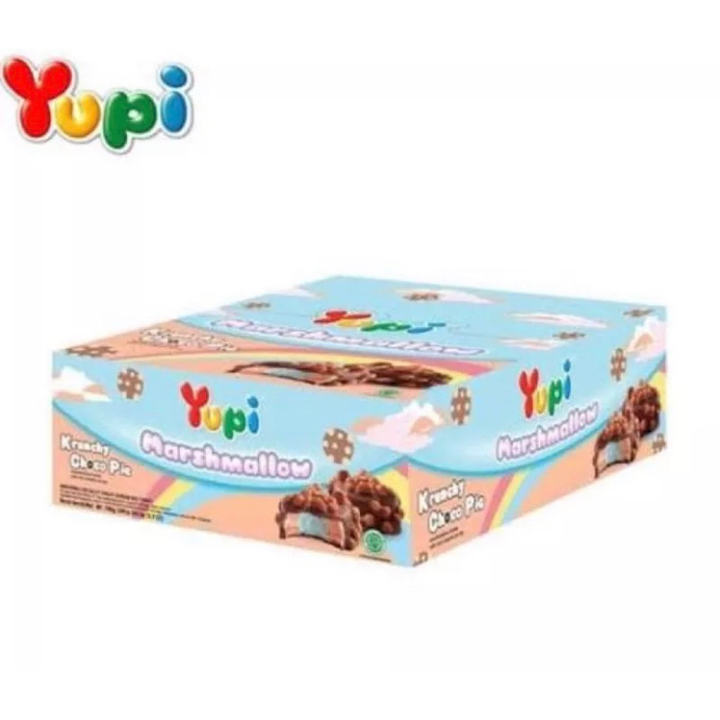 Yupi Krunchy Marshmallow Choco Pie 1 Box Isi 24 Pcs