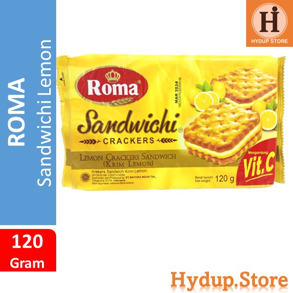 

Biskuit Crackers Roma Sandwichi Rasa Krim Lemon Kemasan 120 Gram