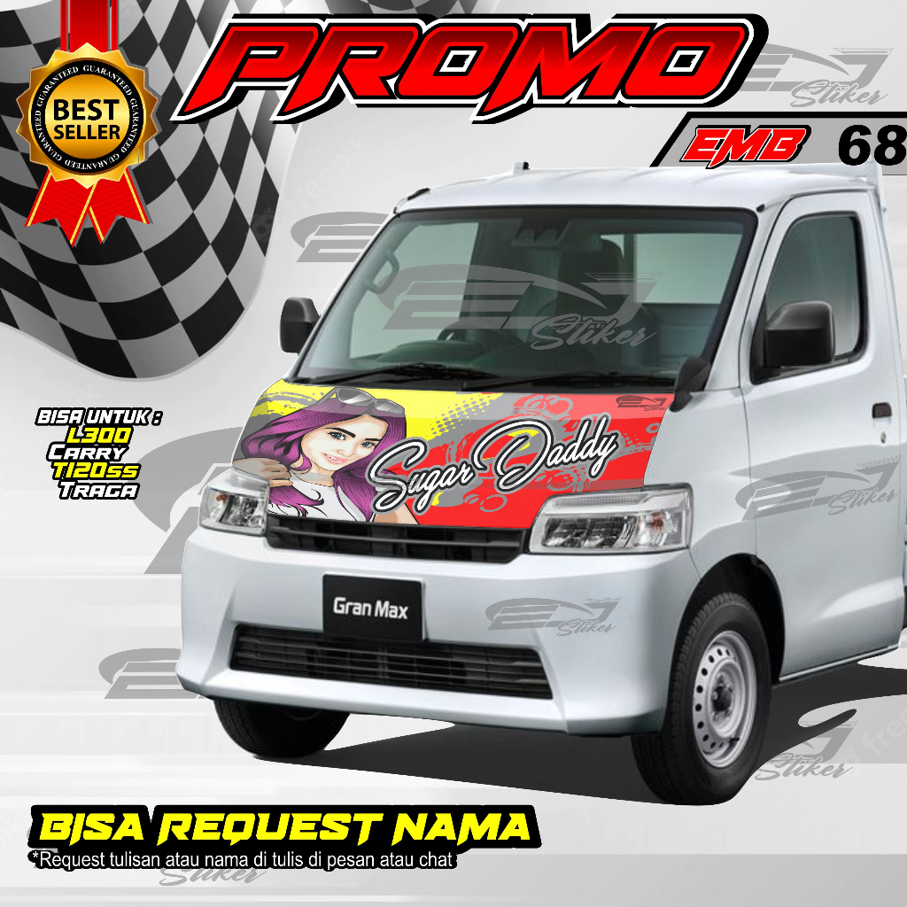 STIKER NEW DESAIN PICK UP FULL BODY DECAL-STICKER MOBIL L300 VARIASI DESAIN KEKINIAN-EMB68