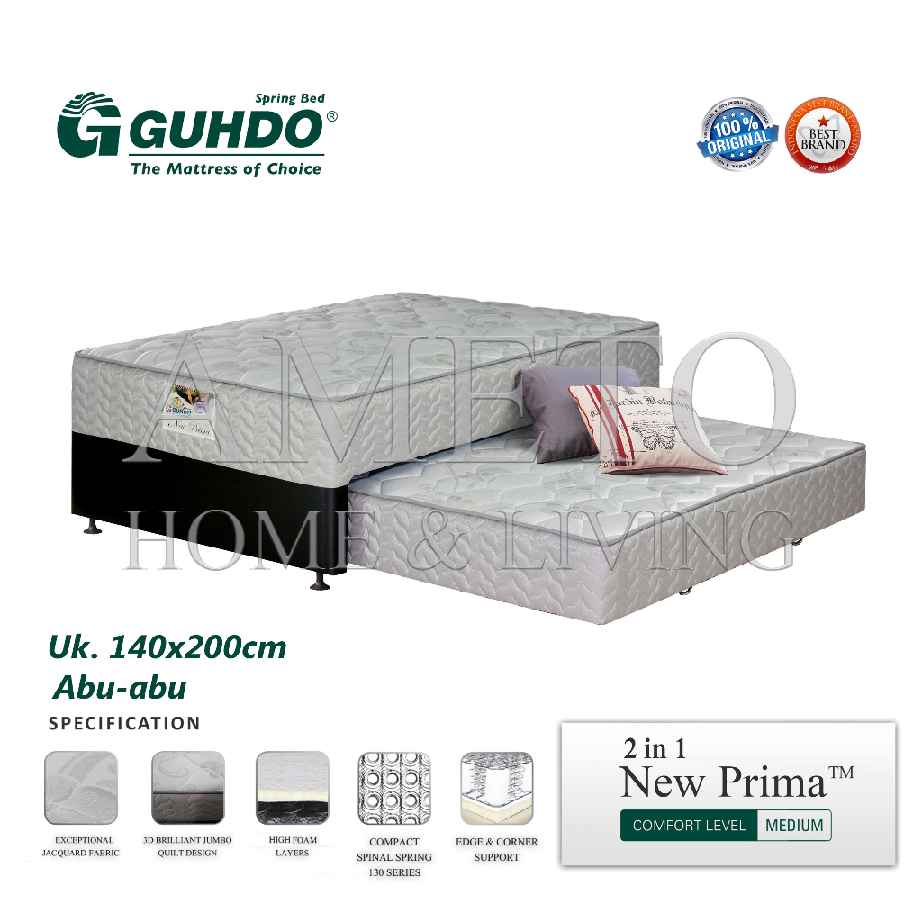 Guhdo Springbed 2 in 1 New Prima 140x200 (TANPA SANDARAN)