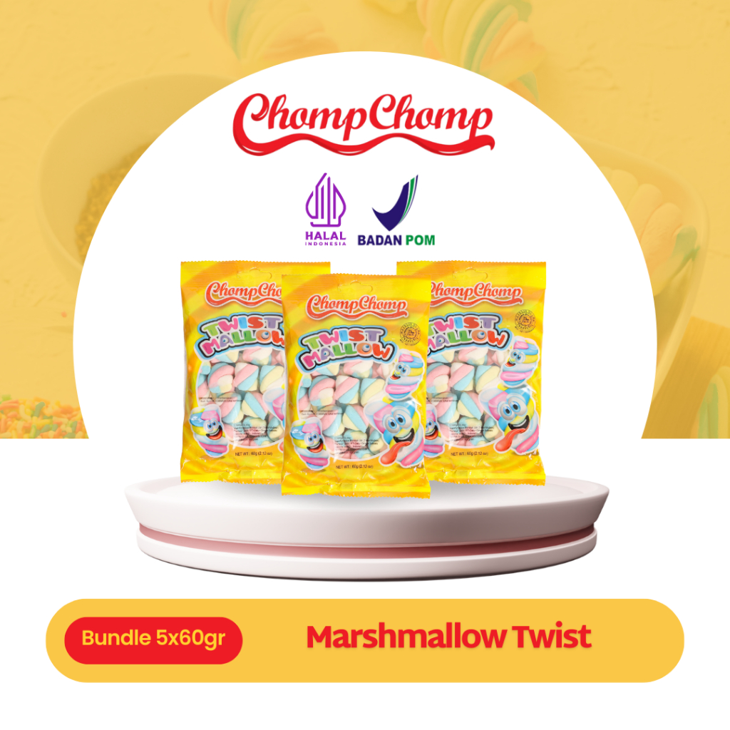 

Snack Marshmallow Chompchomp Twist 60gr Isi 5 Bungkus