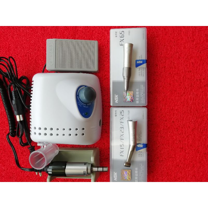 Micromotor mikromotor Strong 210 paket lengkap Straight Contra FX series untuk mahasiswa FKG