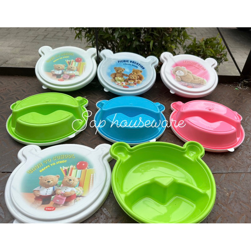 kotak makan panda trixy/ompreng lucu/kotak bekal anak/ompreng sekat 2