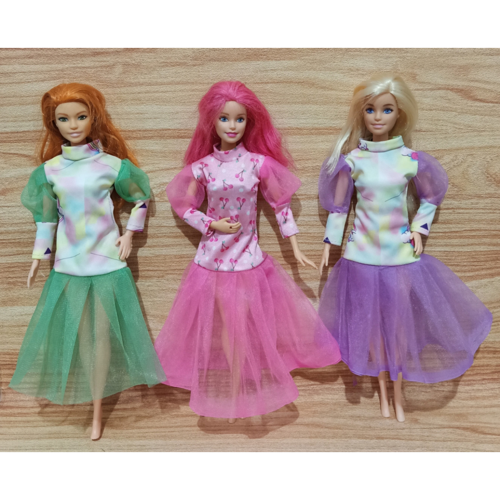 baju Boneka Long Dress berbi bjd pivotal