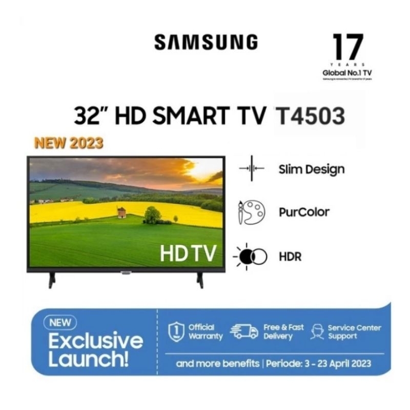 (Khusus Wilayah Kota Palembang) TV SAMSUNG 32T4503 smart LED TV 32 Inch- Smart TV 32 inch - 32T4503 