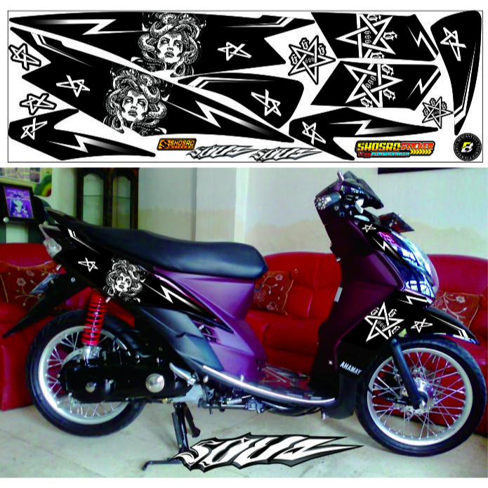 STRIPING MEDUSA STIKER LIS MOTOR YAMAHA MIO SOUL OLD / MIO SOUL CARBU/STIKER MIO SOUL VARIASI OLD ST