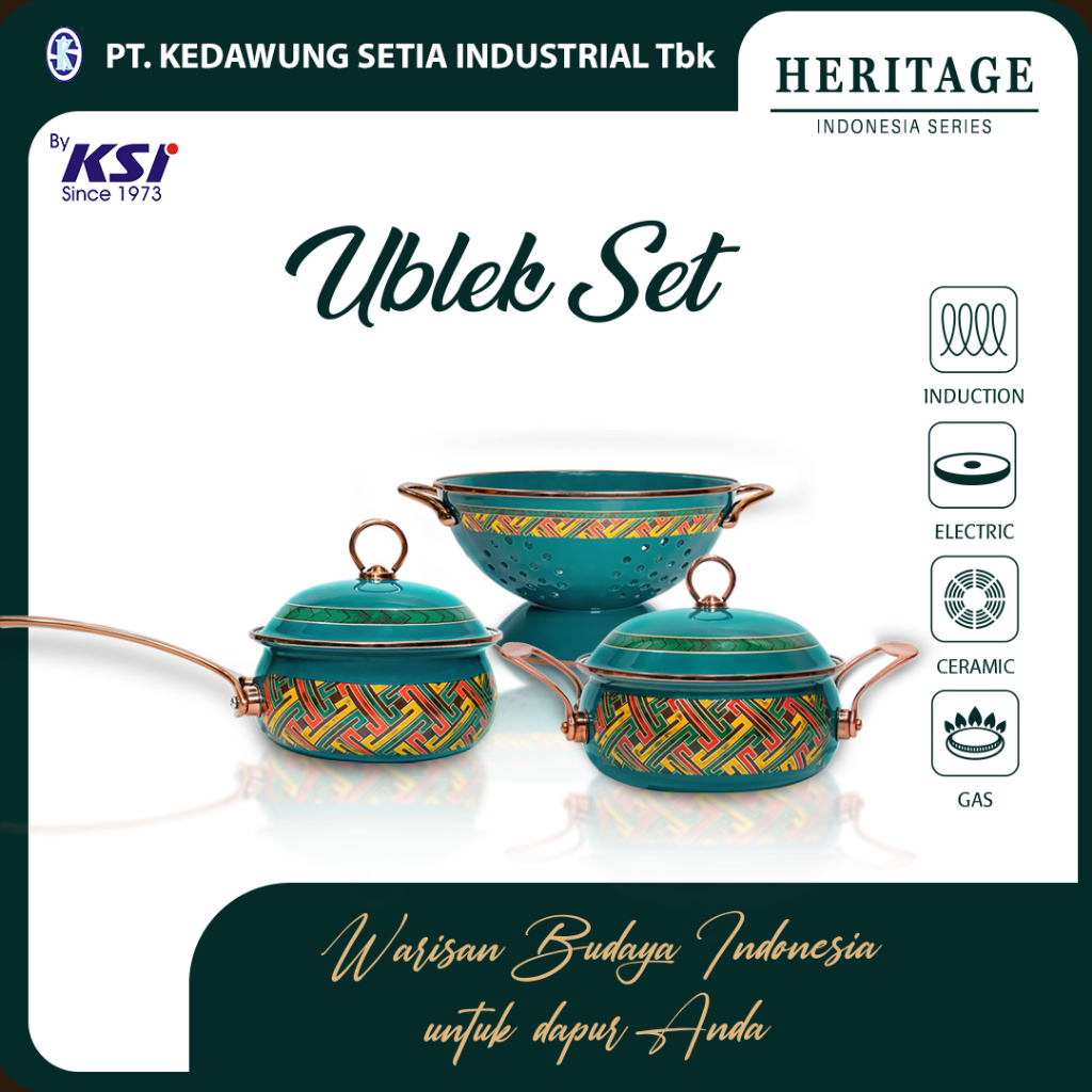 Heritage Indonesia Ublek Set 3 Item Enamel