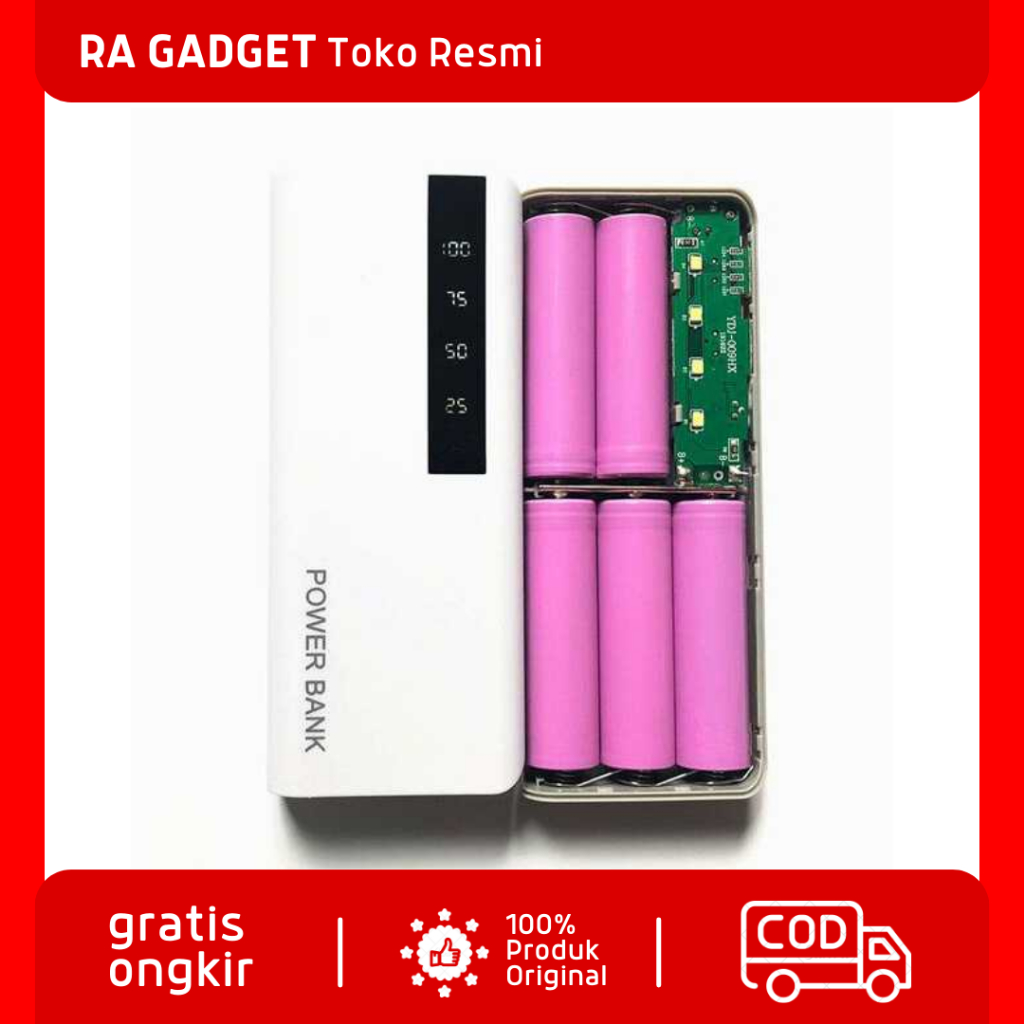 DIY Power Bank Case 5x18650 2 Port + Display / Case Casing Powerbank Powerbeng Powebenk Pengisi Daya