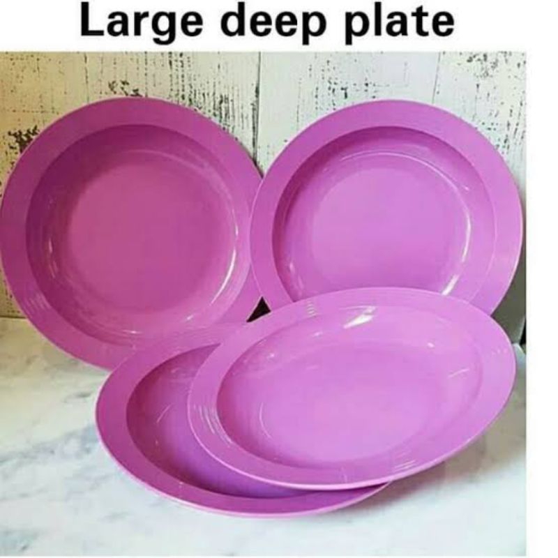 Tupperware large deep plate ungu piring cekung
