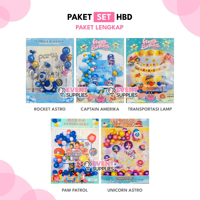 Paket Lengkap Dekorasi Ulang Tahun Sweet Momen Karakter Remaja Anak-Anak Dewasa