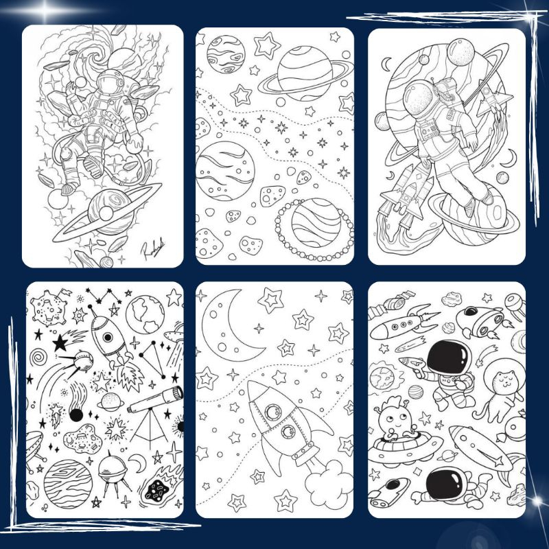 

Gambar Sketsa Mewarnai Tema Tata Surya Dan Ruang Angkasa - Isi 50 Lembar - Kertas Hvs 80 gsm - Buku Mewarnai - Sketsa - Mewarnai - Coloring Book - Coloring Page