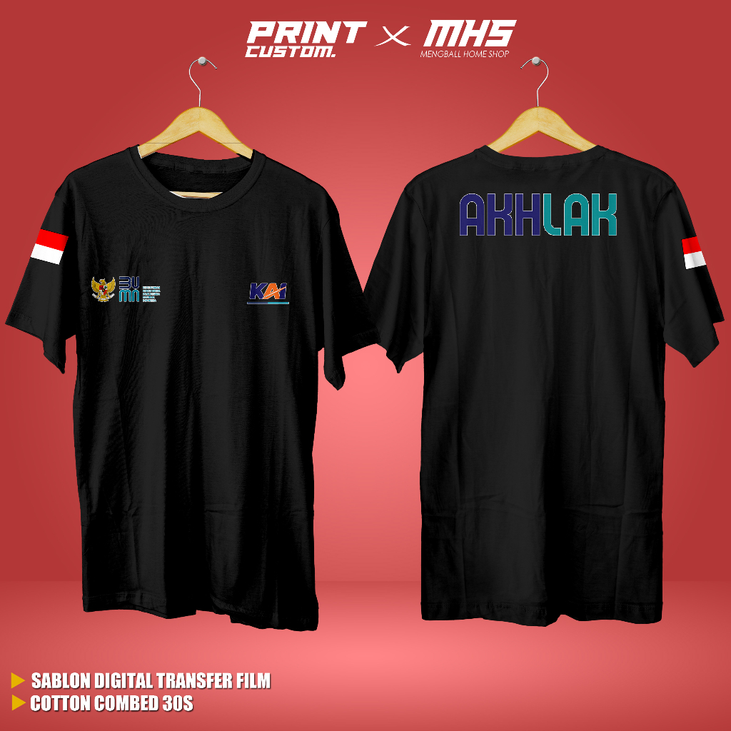KAOS BAJU BUMN KAI AKHLAK LENGAN PENDEK COTTON COMBED 30S KAOS BUMN - MENGBALLHOME
