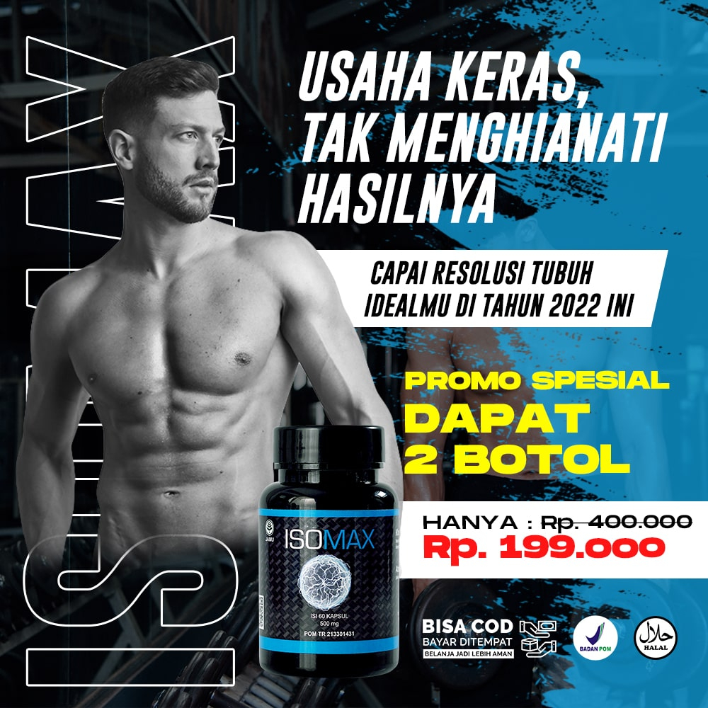 Isomax Suplemen Penambah Massa Otot Pria dan Wanita Suplemen Gym Fitnes BPOM Menambah Berat Badan Me