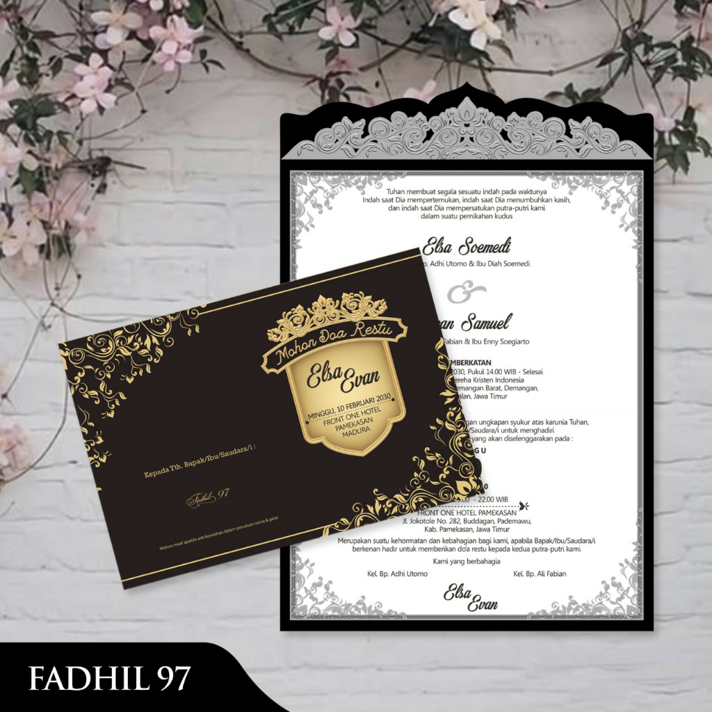 Blangko undangan pernikahan FADHIL 97 wedding simple murah