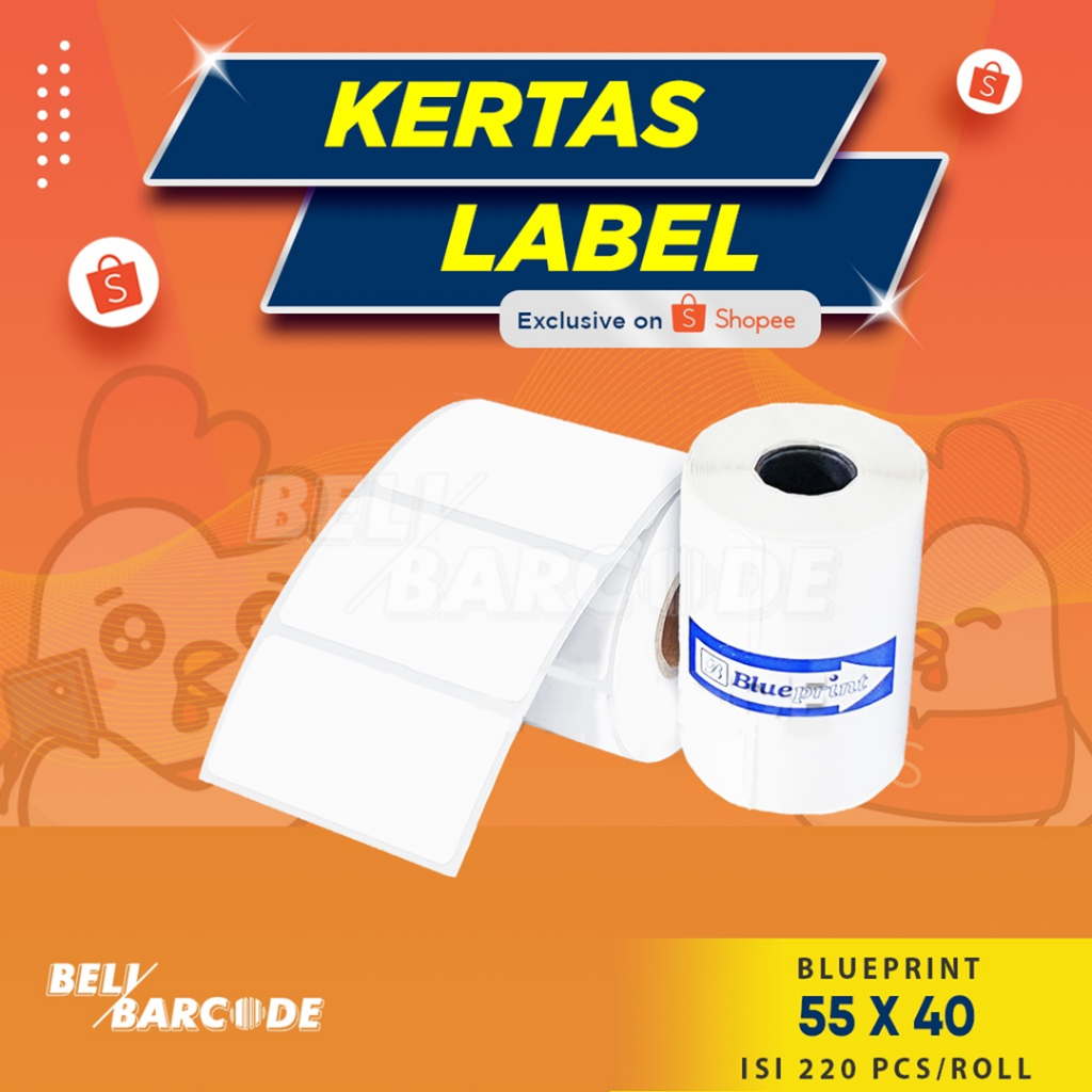 

Stiker Label 55x40 1Line Isi 220Pcs 55 x 40 mm Thermal Blueprint