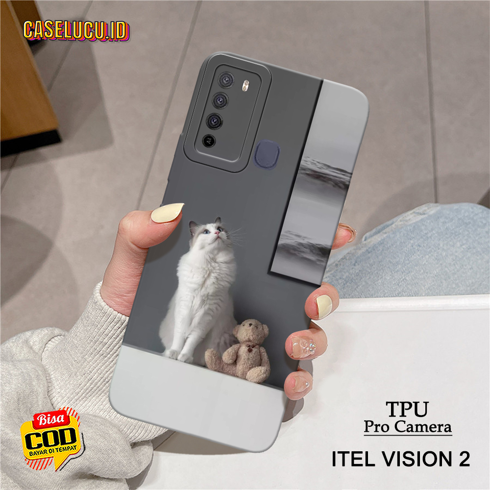 Softcase Hp Itel Vision 2 Terbaru - Fashion Case Kucing - Case Itel Vision 2  - Casing Hp Itel Visio