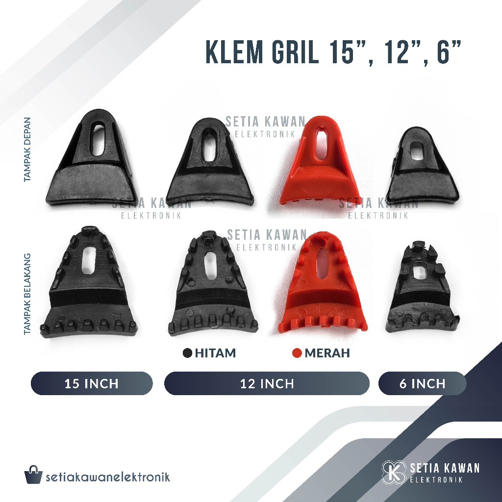 Klem Grill 15" 12" 6"/ Kuping Ram / Capitan Tutup Grill / Penjepit Capit Cover Speaker 15 Inch 12 Inch 6 Inch Plastik Hitam Merah