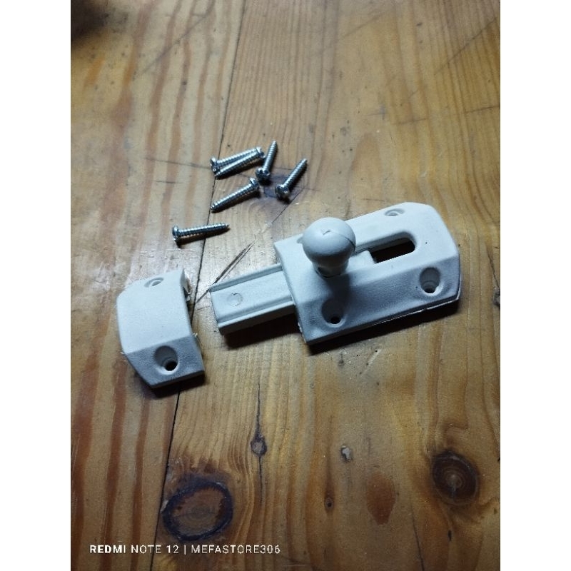 Slot Pintu PVC/ kunci /gembok / slot plastik putih / Slot pintu kamar mandi.Paket 5pcs