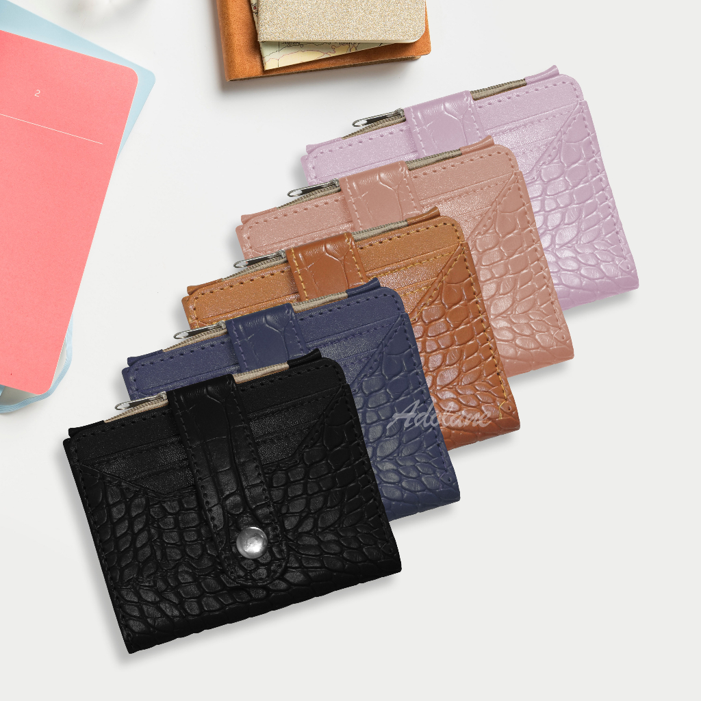 ADOLANE 027  DOMPET GENIE CROCO KANCING / DOMPET MINI KARTU / DOMPET CROCO LIPAT MINI / GEMPITA