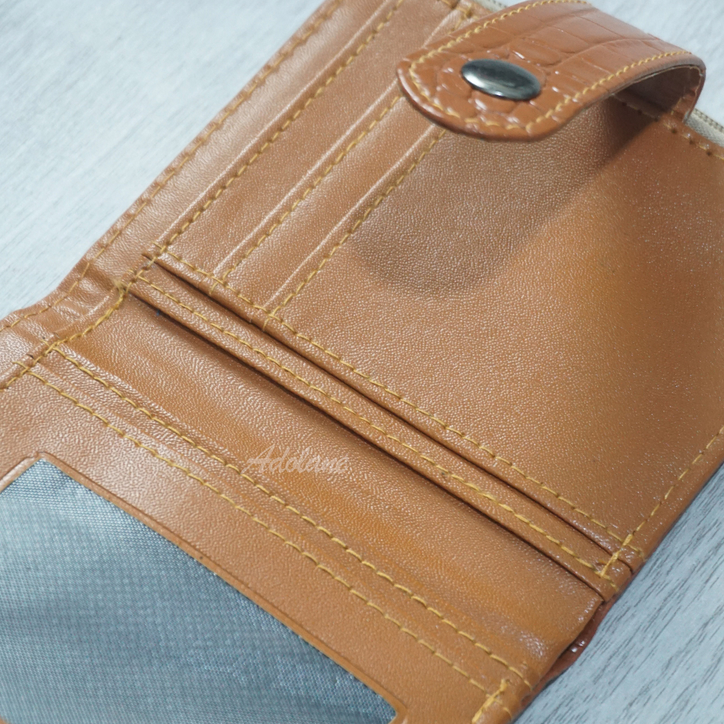 Adolane 027 Dompet Genie Croco Kancing / Dompet Mini Kartu / Dompet Croco Lipat Mini / Gempita