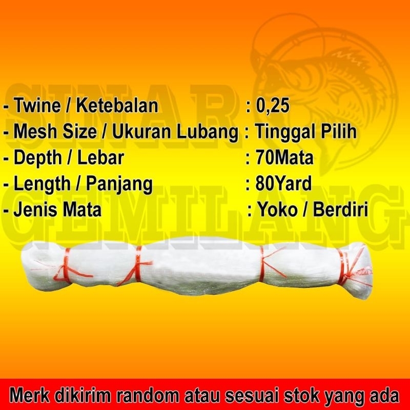 Jaring ikan jaring senar 025  100x100 Yoko