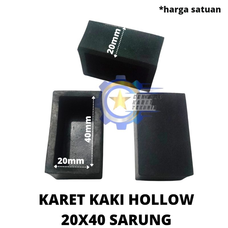 Karet Hollow 2x4 Sarung/Karet Tapak Kaki/Karet Alas Kaki Meja/Kursi