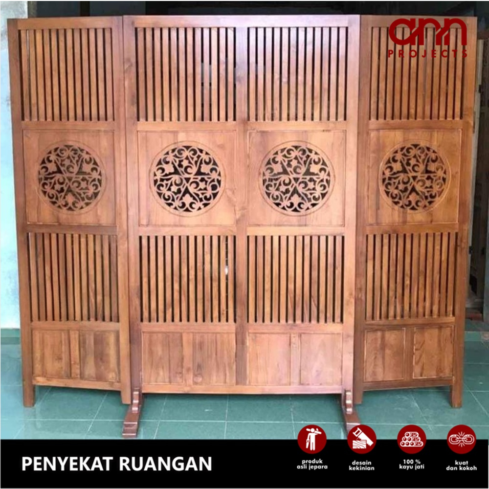 Pembatas Penyekat Ruangan Minimalis Kayu Jati Furniture Jepara