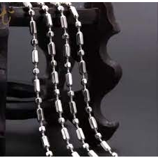 Kalung Titanium Bambu Bola Pria dan Wanita Anti Karat