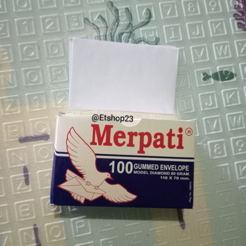 

Amplop Merpati putih kecil ukuran 110 x70mm isi 100 pcs