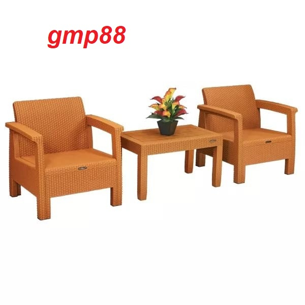 NAPOLLY SOFTAN 1 + 1 + MEJA SOFA ROTAN RUANG TAMU TERAS [ BATAM ]