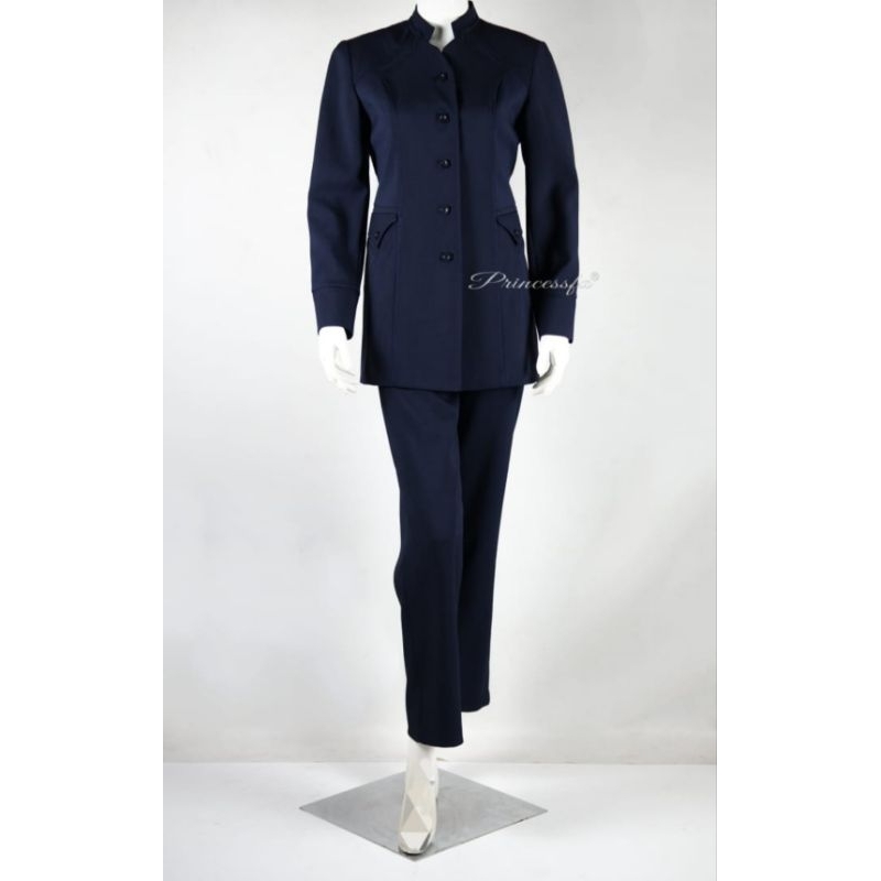 Seragam Navy Guru Wanita / Seragam PNS ASN Dongker Stelan Celana / Seragam Pemda Guru ASN PNS wanita