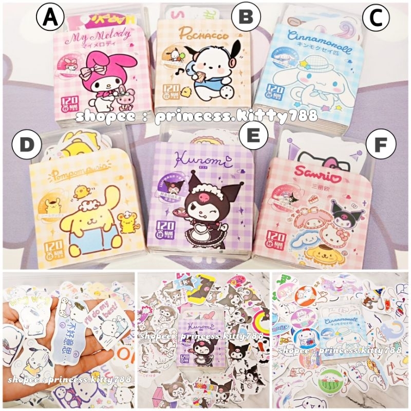 STIKER ISI 120 PCS DENGAN PACKING BOX PLASTIK / STIKER SERBAGUNA STIKER LAPTOP STIKER TEMPEL BUKU ME