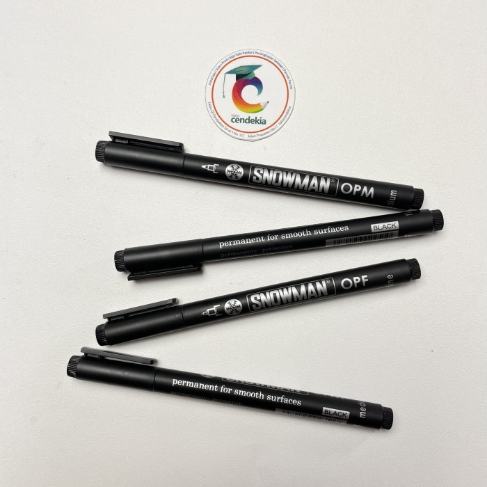 Spidol SNOWMAN OHP Marker OPM OPF Hitam Medium Fine