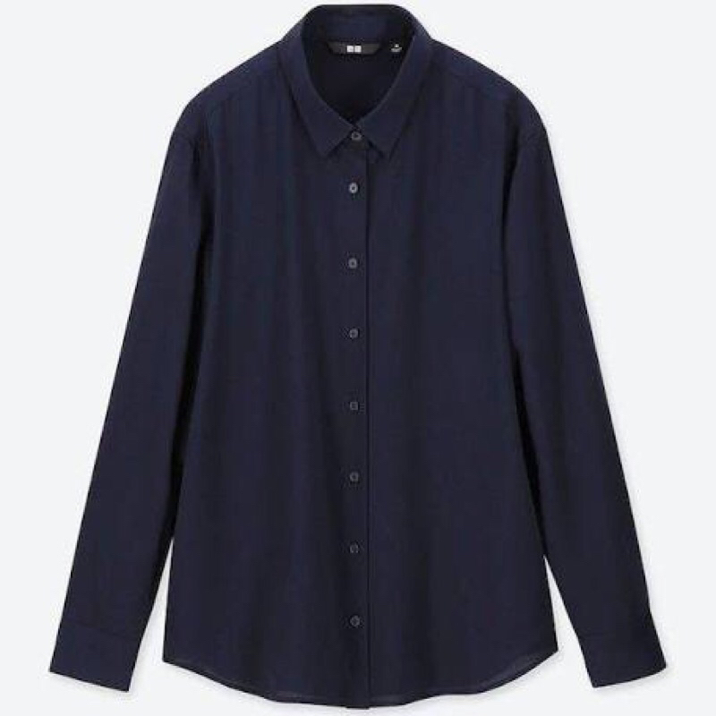 PRELOVED UNIQLO KEMEJA RAYON NAVY