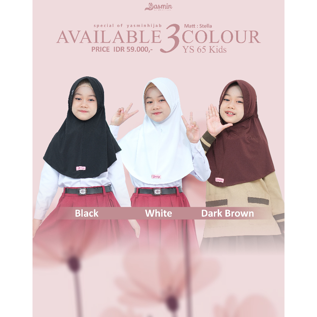 Yasmin official - Jilbab Instan Anak Ys 65 Kids Yasmin Hijab bergo instan serut anak jokowi premium