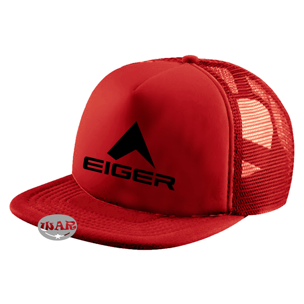 Topi Snapback Jaring EIGER LOGO Black Premium / Topi Snapback hat pria distro original import 100% c