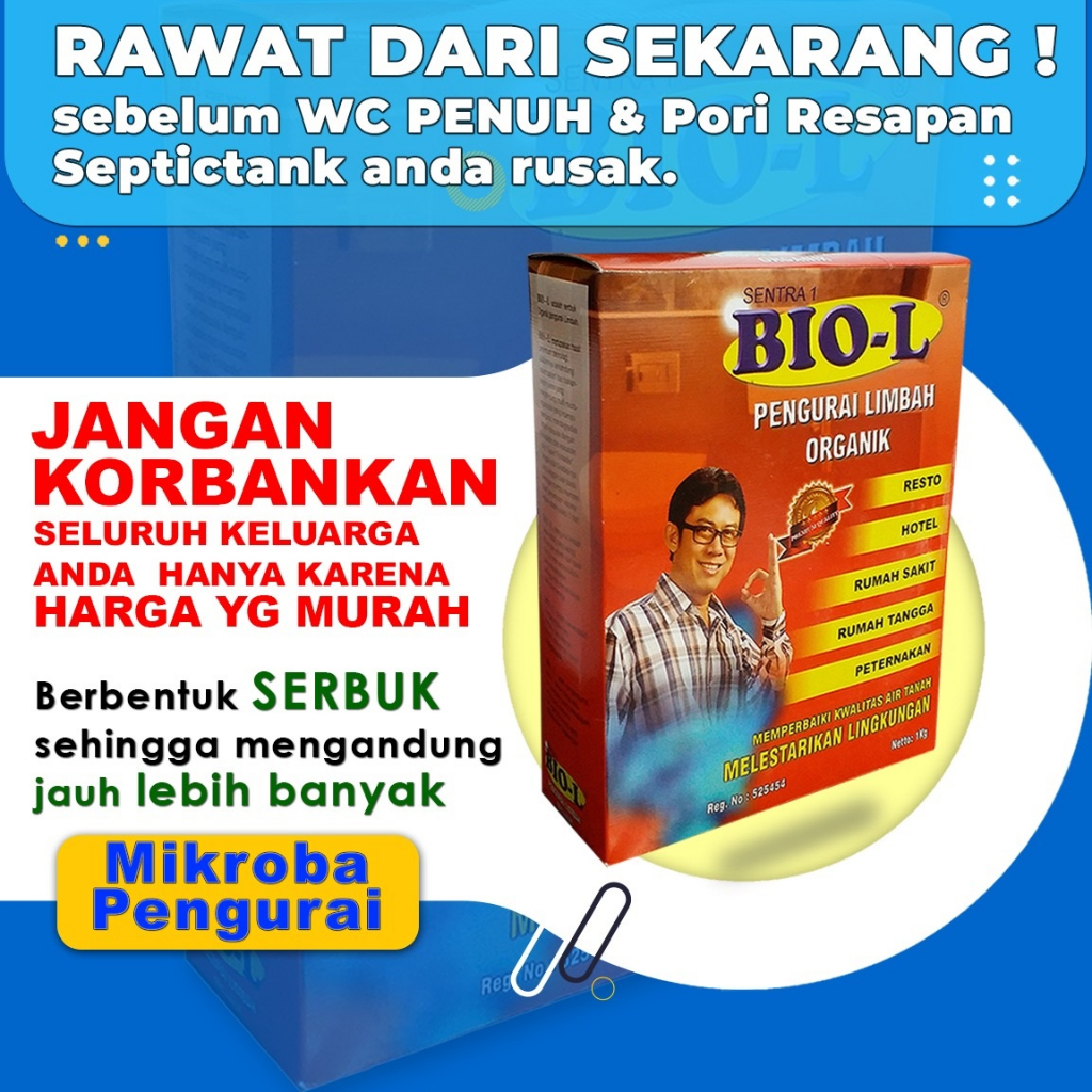 Bio-L 500 Gram - Penguras wc - Kuras WC tanpa sedot - Pengurai Limbah Organik